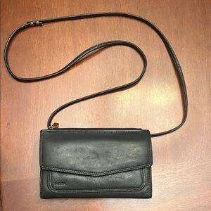 Fossil Black Leather Crossbody Bag